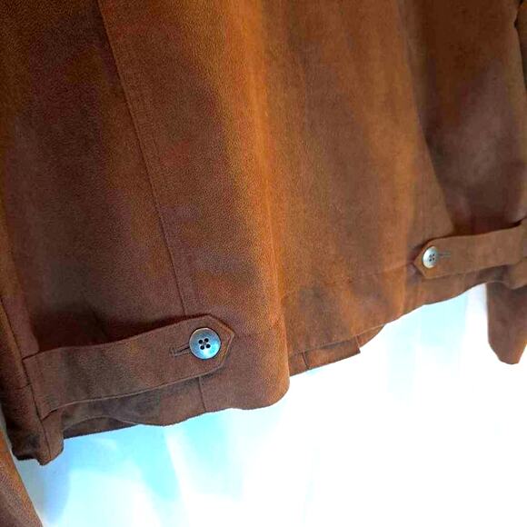 Chicos Women's Shirt Jacket Brown Waist Length Buttons Pockets Collar XL - Picture 5 of 8